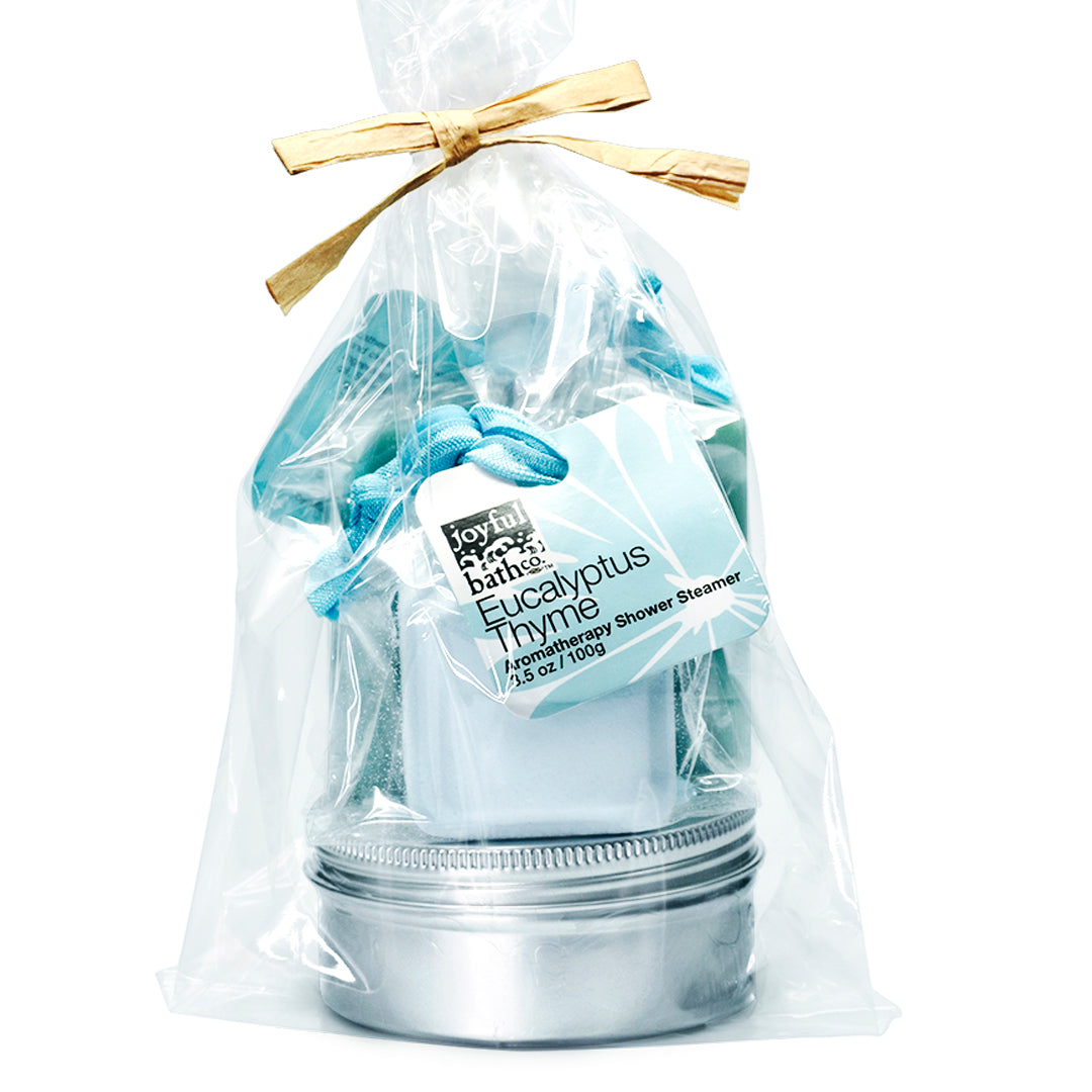 Eucalyptus Thyme Shower Trio wrapped and ready for gifting