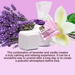 Lavender and vanilla creates a truly calming and relaxing experience