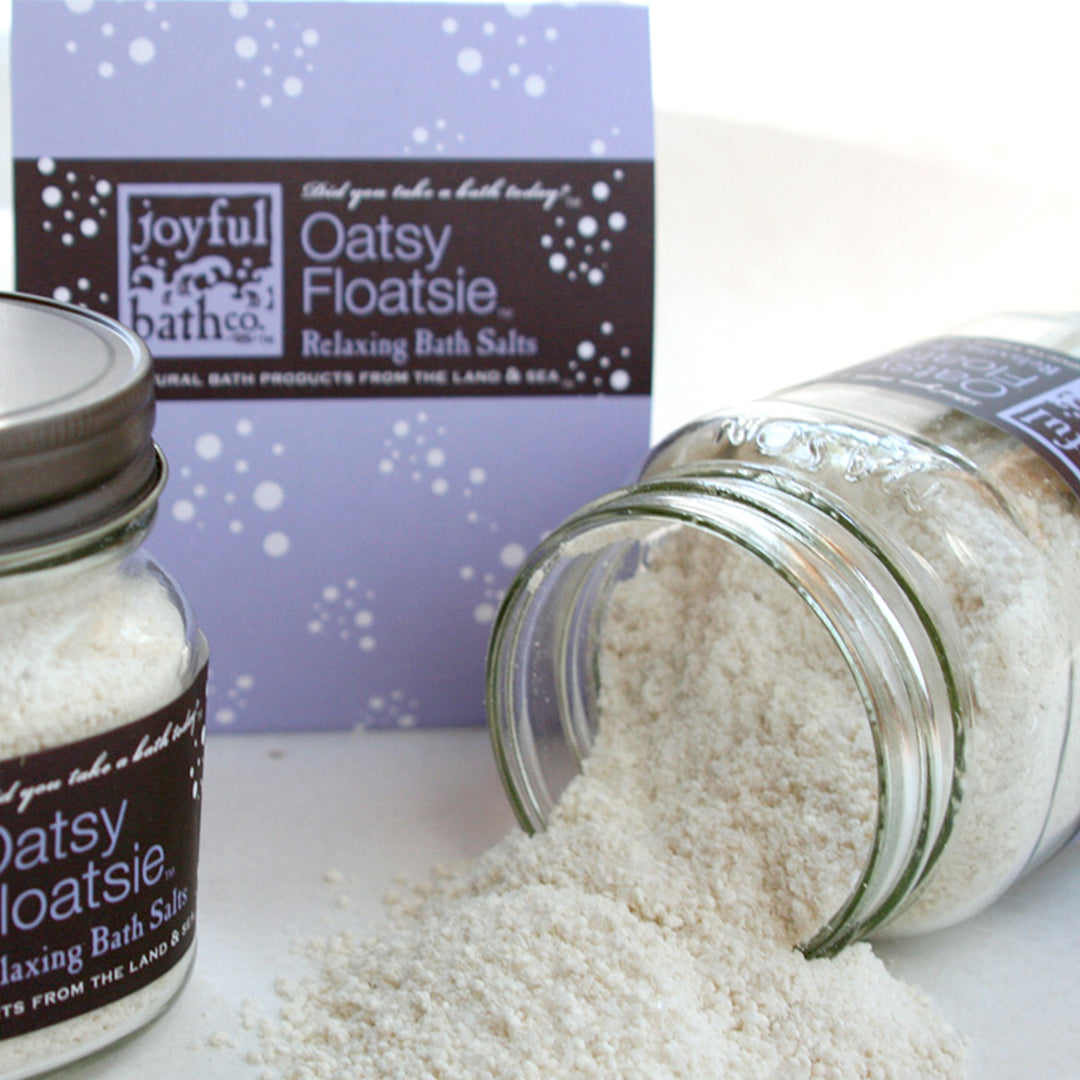 Oatsy Floatsie Bath Salts on the table