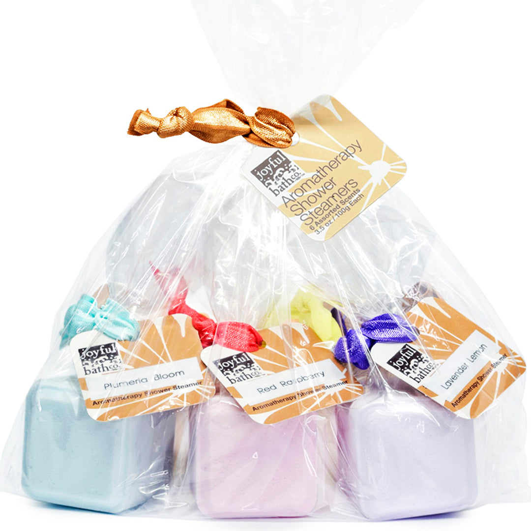 Aromatherapy Shower Steamer 6-Pack Variety 3 Includes Plumeria Bloom, Red Raspberry, Lavender Lemon, Coconut Lime, Vanilla Sandalwood, Citrus Jasmine