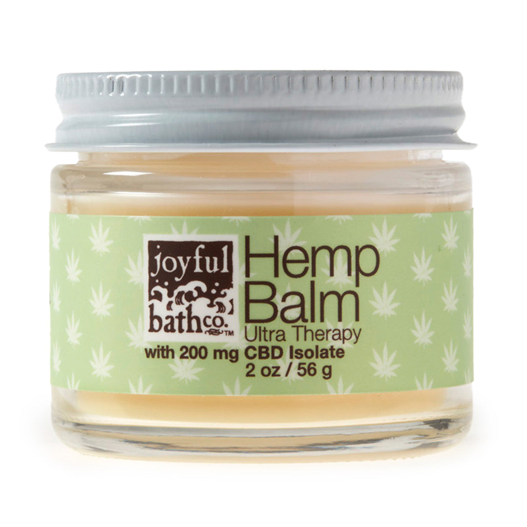 A jar of Hemp Balm 2 oz on a white background