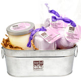 Lavender Vanilla Bath and Shower Set with all the items inside