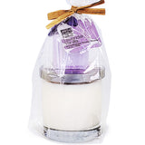 Lavender Vanilla Soy Candle topped with an Aromatherapy Shower Steamer