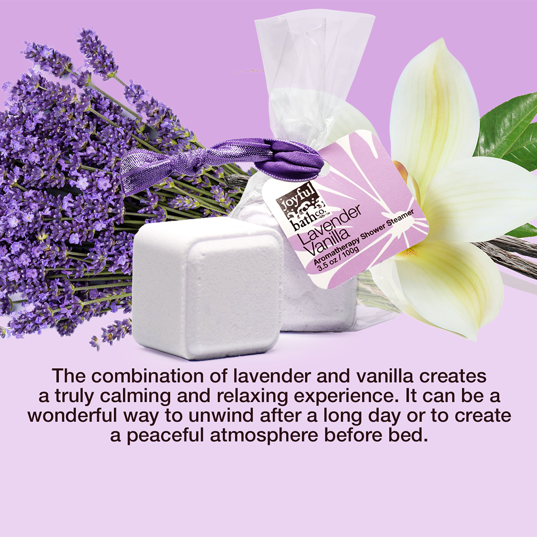 Lavender and vanilla creates a truly calming and relaxing experience
