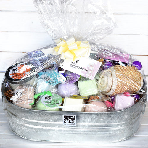 Heavenly Retreat Gift Bucket all wrapped up and ready to go!