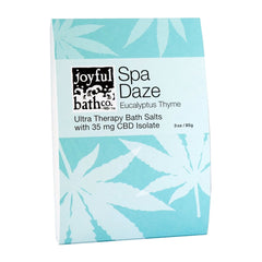 Spa Daze Eucalyptus Thyme Bath Salt packet on a white background